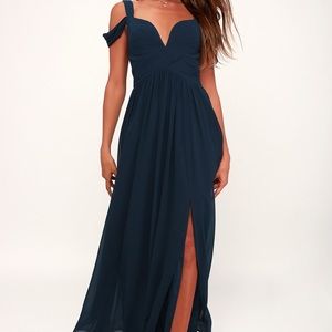 Lulus Ocean of Elegance Navy Maxi Dress